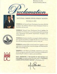 Dc Proclamation National Career Development Month 22 Page 001